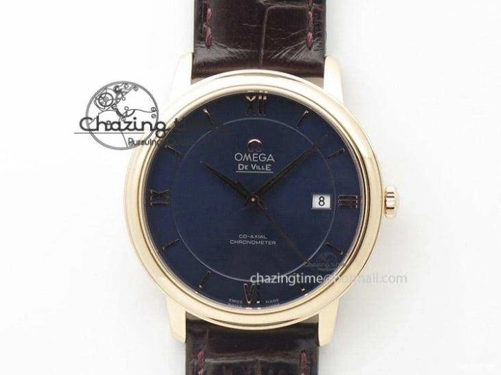 0413 Trendsetting De Ville Power Reserve SS MKF 1:1 Best Edition Blue Textured Dial on Black Leather Strap A 7742